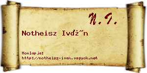 Notheisz Iván névjegykártya